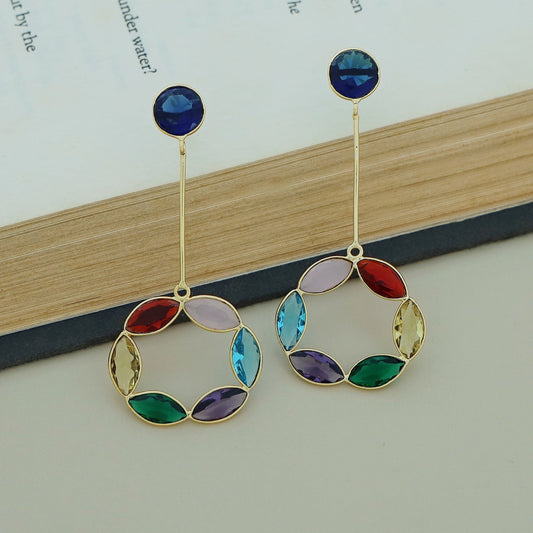 Glossy Circle Stick Earring