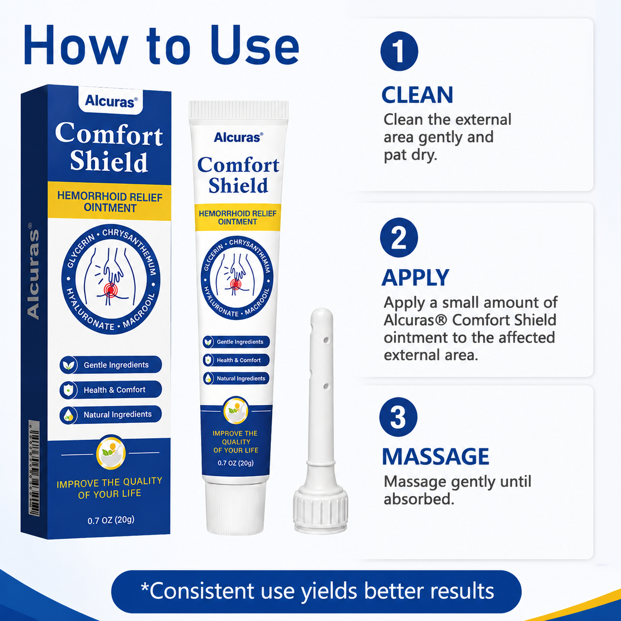 Alcuras® ComfortShield Hemorrhoid Relief Ointment