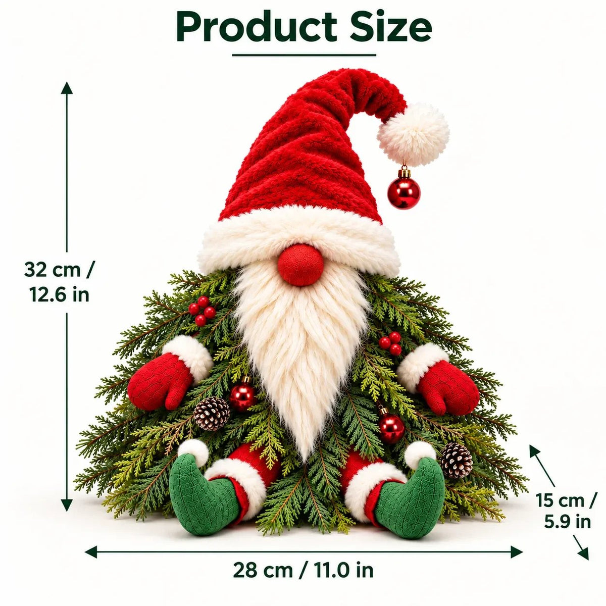 🔥HOT SALE🔥Sitting Christmas Evergreen Gnome Decor